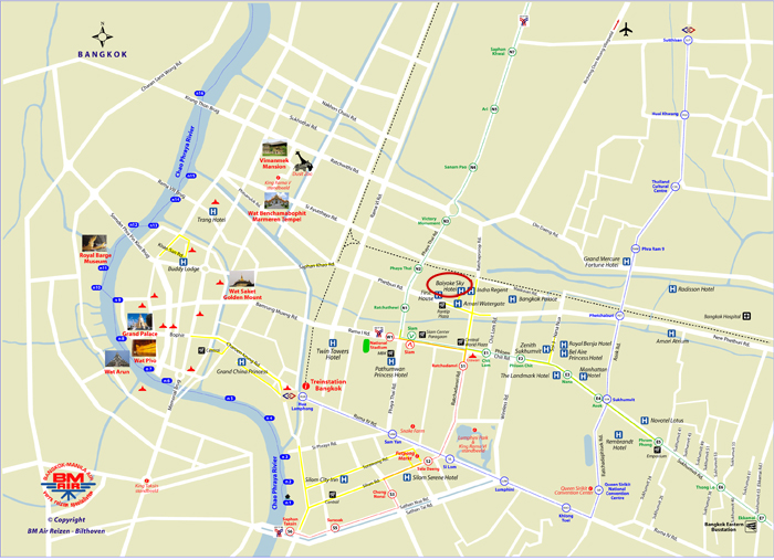 kaart bangkok klein